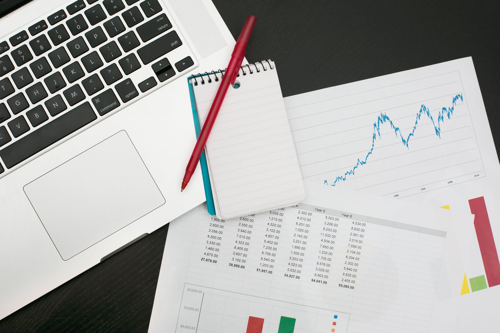 Person doing finances on a table