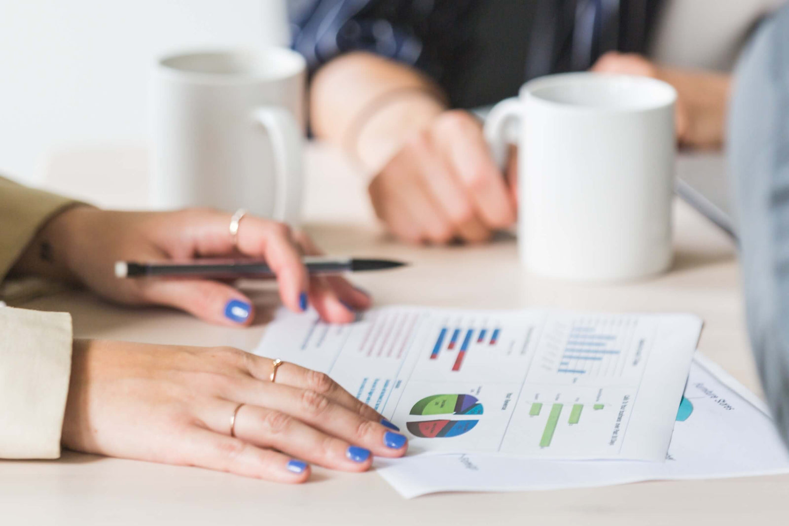 Person reading charts