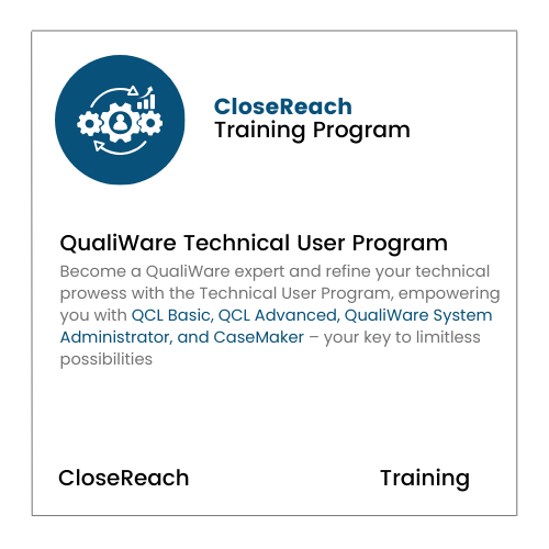 QualiWare Technical User Program - CloseReach