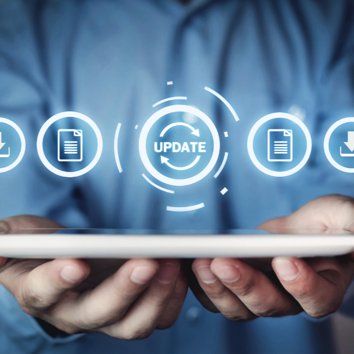 A person holding an ipad with holograms being overlayed on top of it