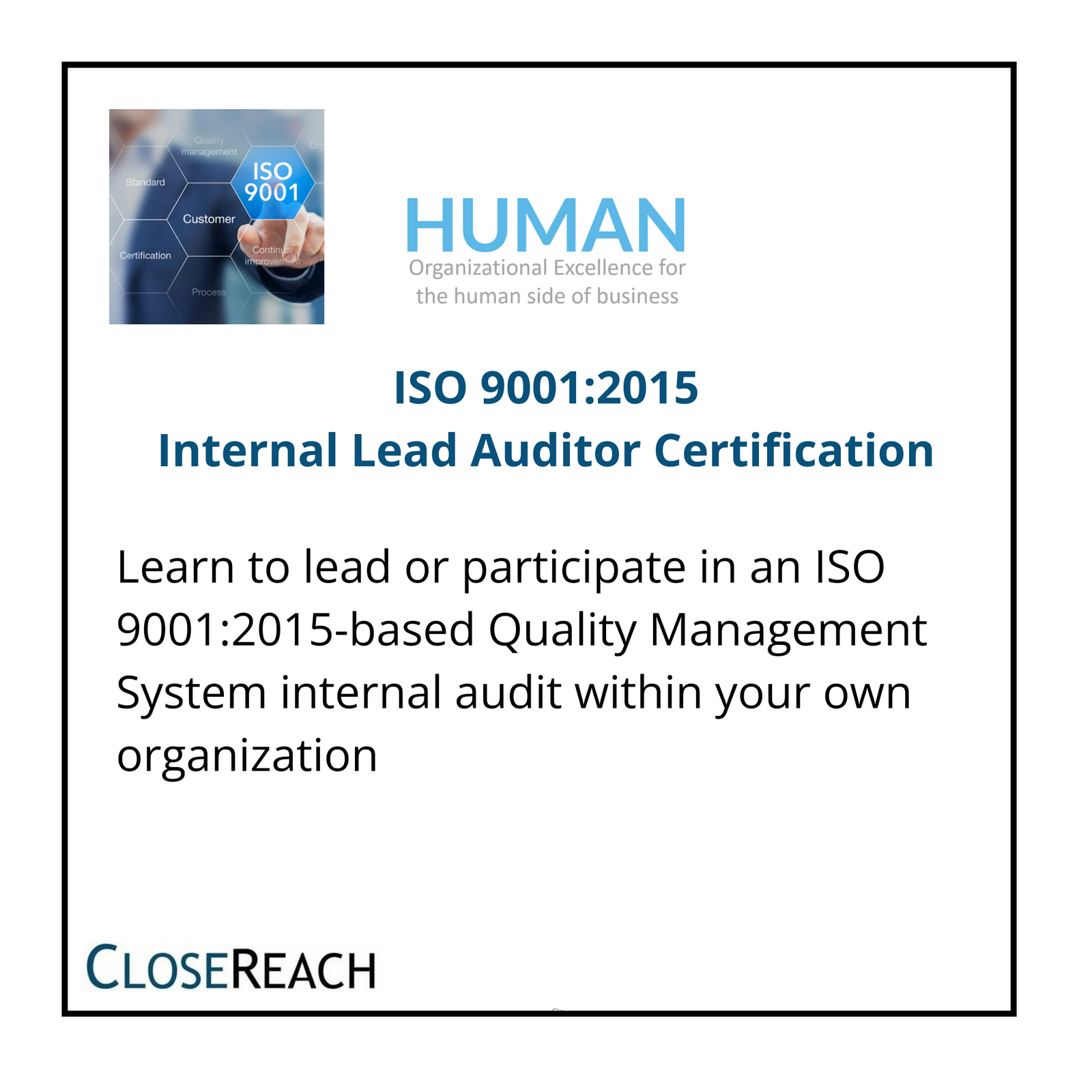 ISO 9001:2015 Internal Lead Auditor Certification