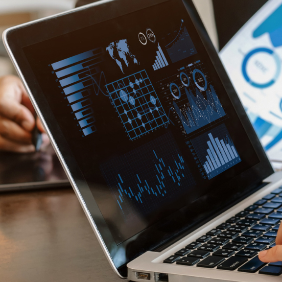 Person looking at dashboard on computer