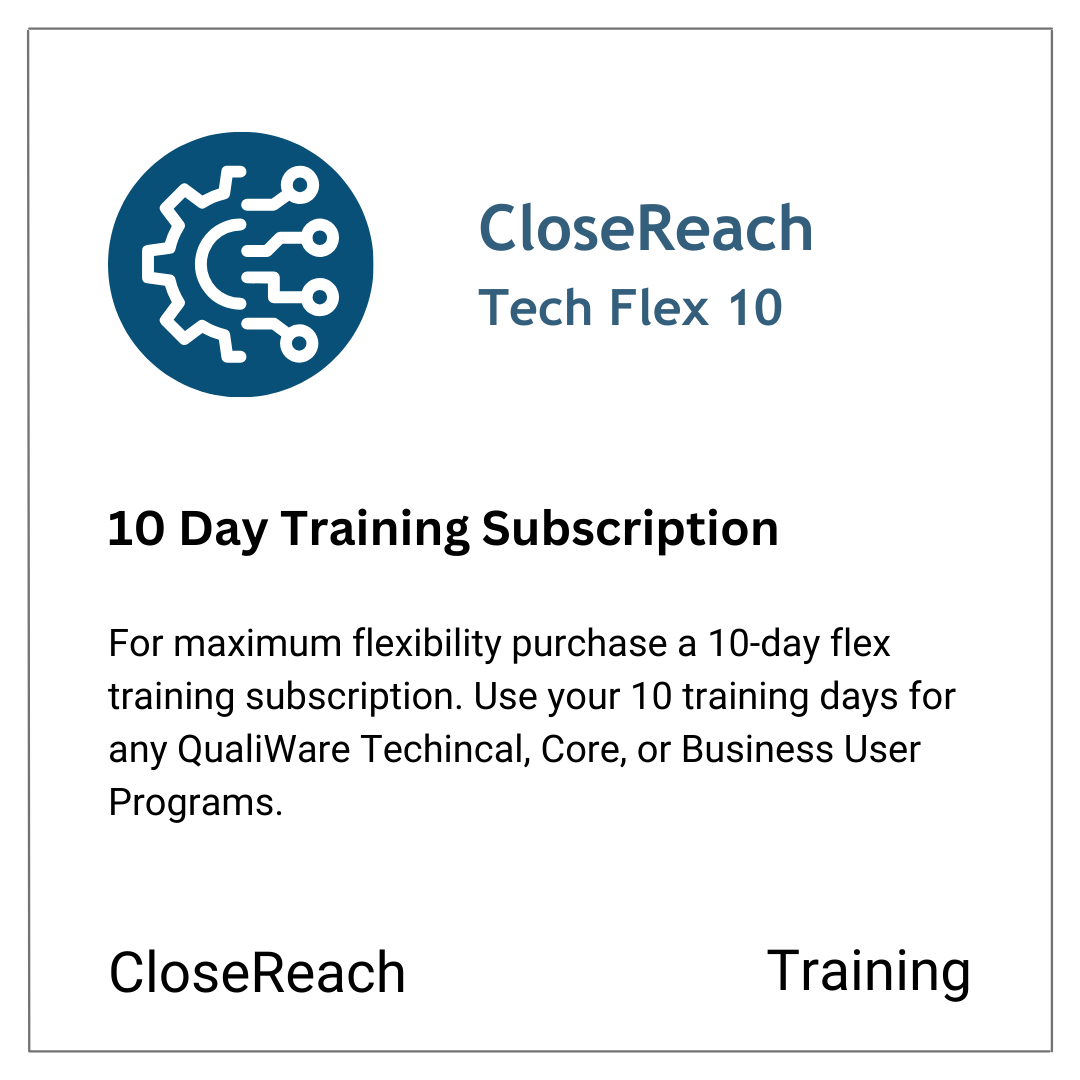 Tech Flex 10 - QualiWare Technical User Training Subscription